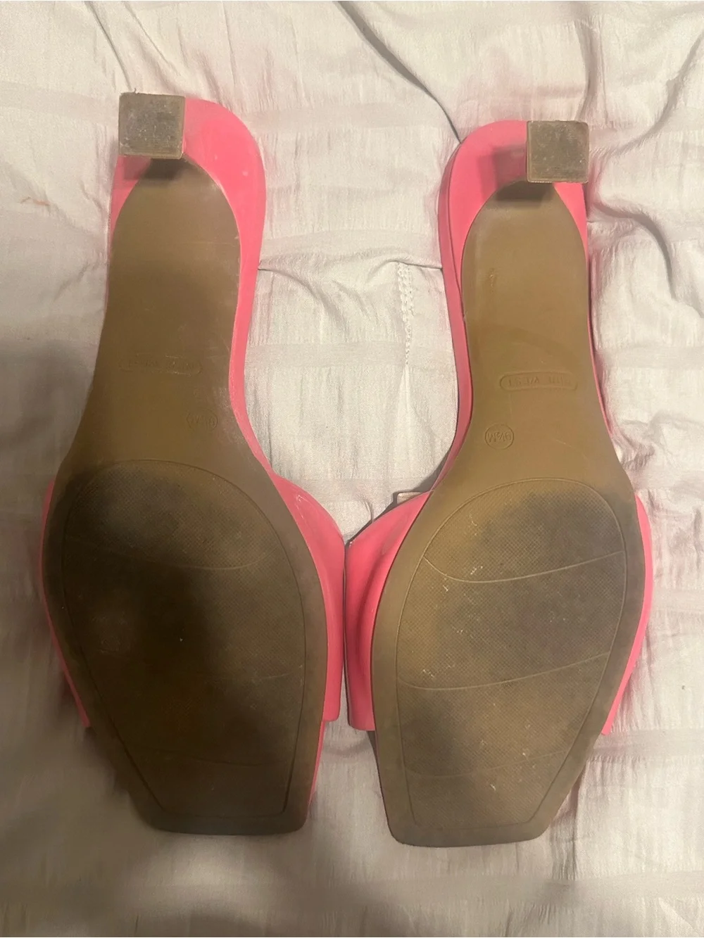 Nine West Hot Pink Open-Toe Kitten Heel